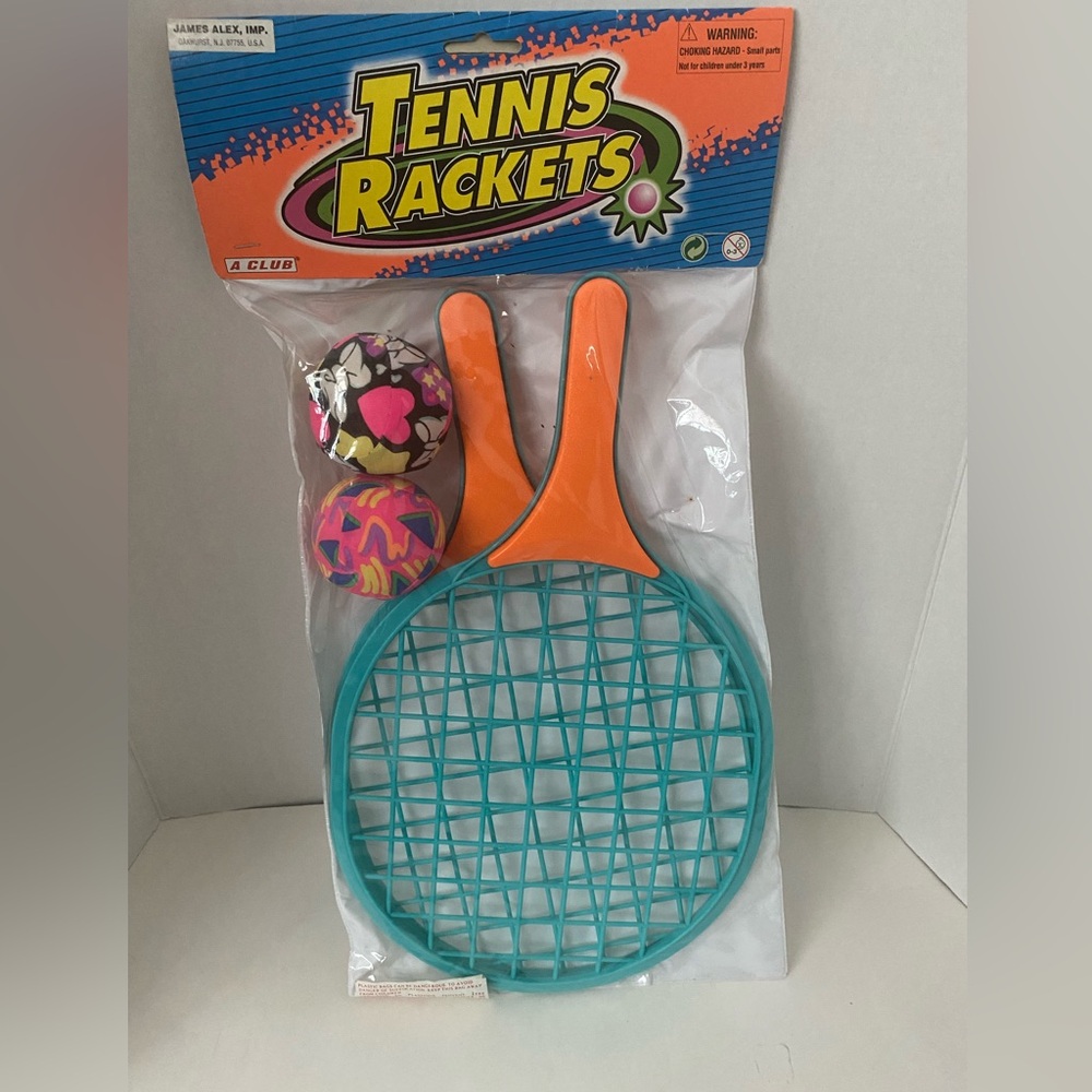 Kids Tennis Racket Set - Orange and Blue